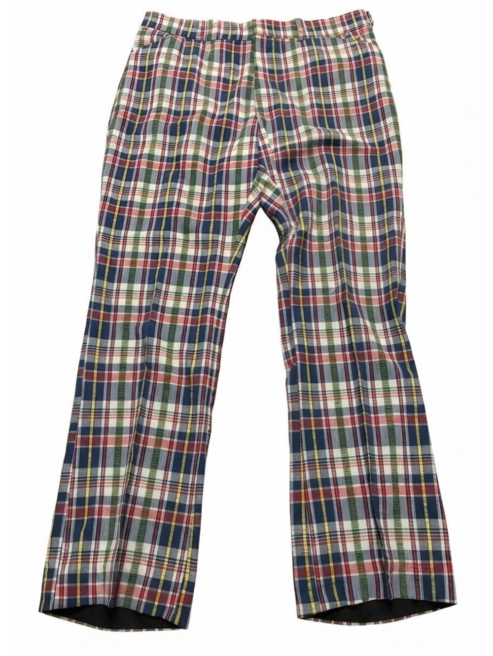 Vintage 70s Plaid Tartan Pants Mens 36x31.5 Multicolor Retro Golf Casual Slacks